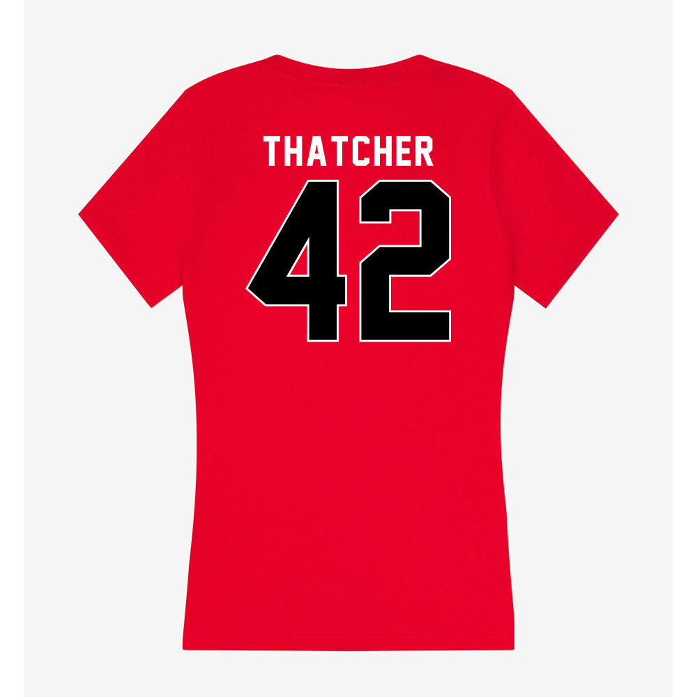Utah - NCAA Football : Christian Thatcher - Women's V-Neck T-Shirt-1