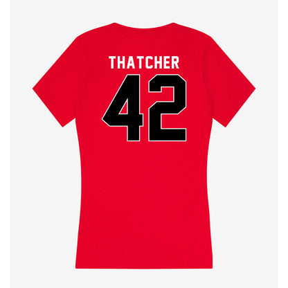 Utah - NCAA Football : Christian Thatcher - Women's V-Neck T-Shirt-1