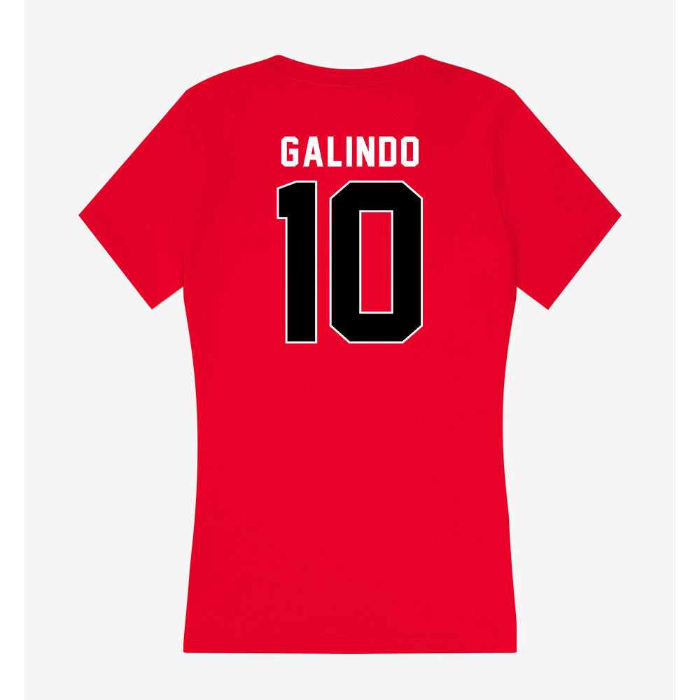 Utah - NCAA Baseball : David Galindo - Women's V-Neck T-Shirt-1