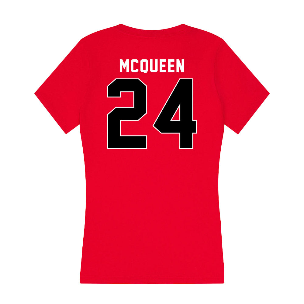 Utah - NCAA Women's Basketball : Kennady McQueen - Women's V-Neck T-Shirt-1