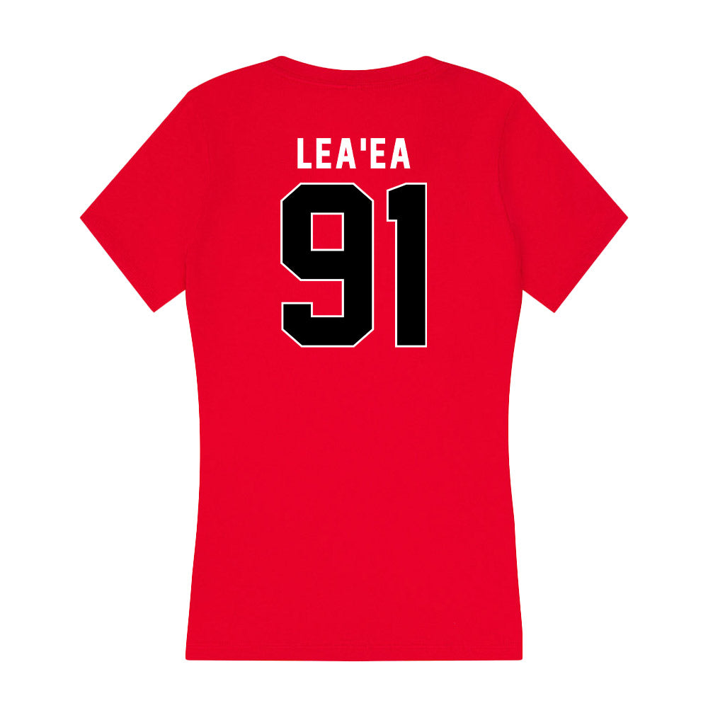 Utah - NCAA Football : Jonah Lea'ea - Women's V-Neck T-Shirt-1