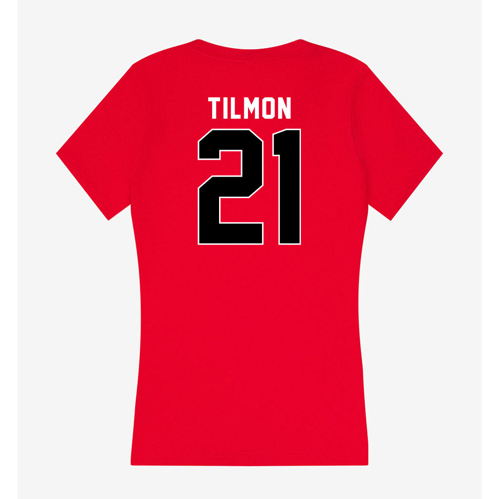 Utah - NCAA Football : Nathan Tilmon - Women's V-Neck T-Shirt-1