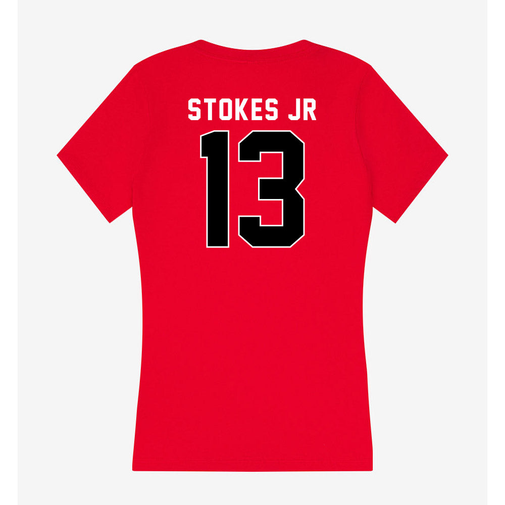 Utah - NCAA Football : Jason Stokes Jr - Women's V-Neck T-Shirt-1
