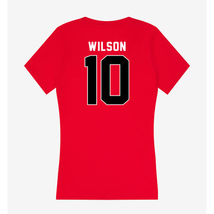 Utah - NCAA Softball : Danika Wilson - Women's V-Neck T-Shirt-1