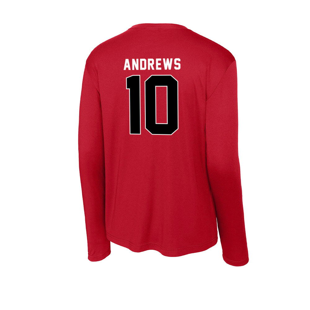 Utah - NCAA Football : Hunter Andrews - Activewear Long Sleeve T-Shirt-1