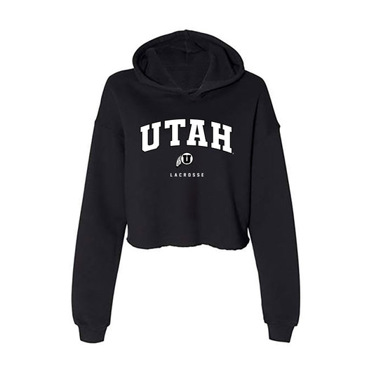 Utah - NCAA Men's Lacrosse : Luc Charbonnier - Women's Crop Fleece Hoodie-0