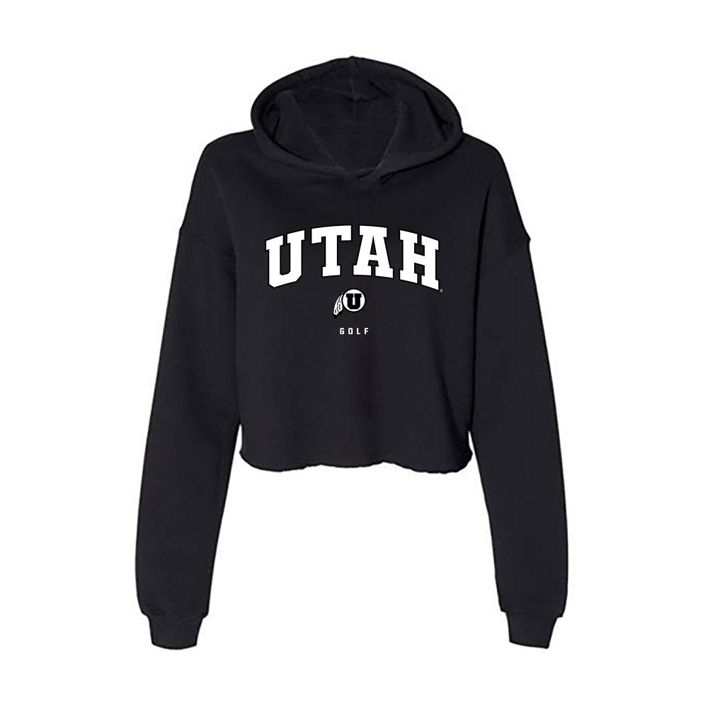 Utah - NCAA Men's Golf : Zack Neff - Women's Crop Fleece Hoodie-0