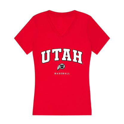 Utah - NCAA Baseball : Michael Davinni - Women's V-Neck T-Shirt-0