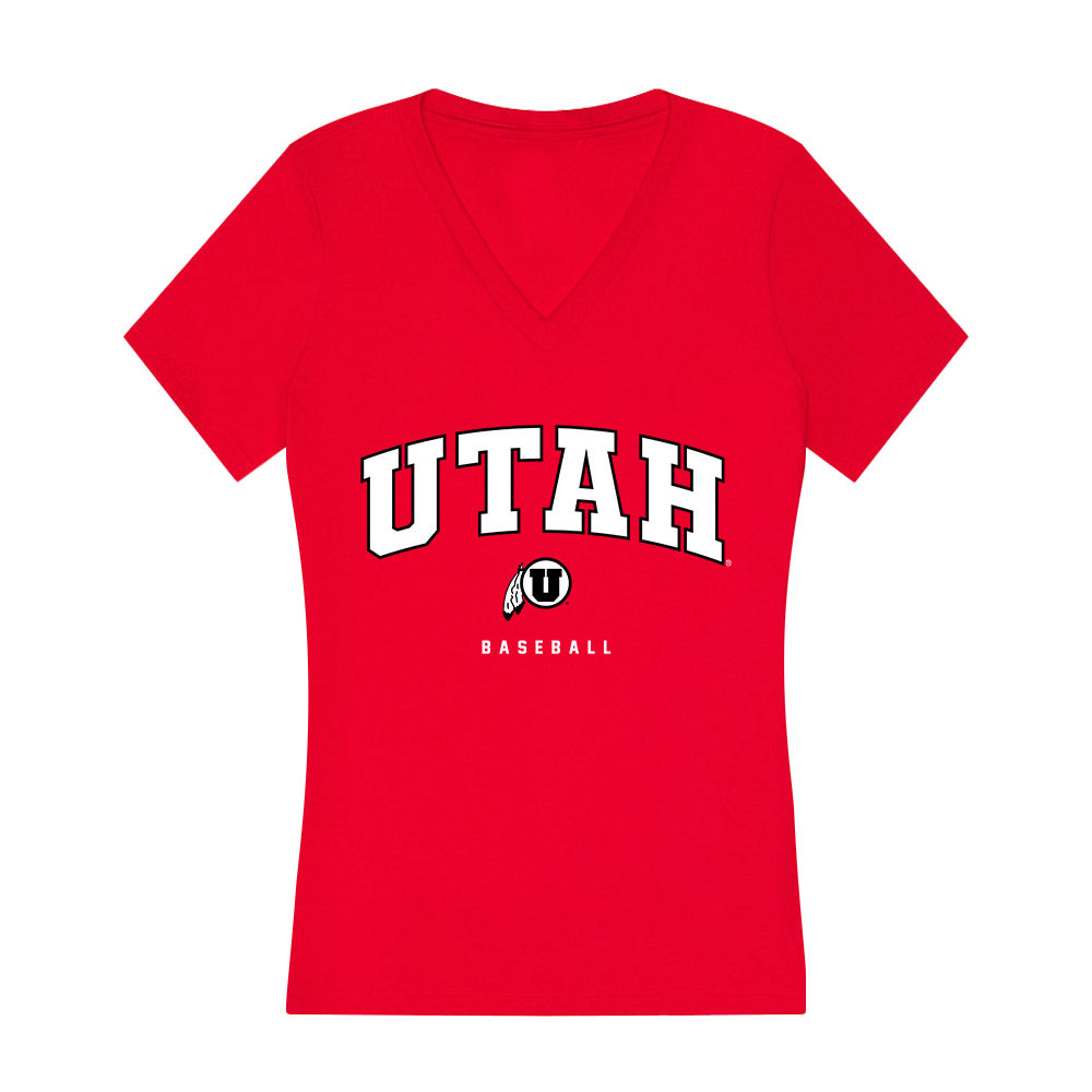 Utah - NCAA Baseball : TJ Clarkson - Women's V-Neck T-Shirt-0