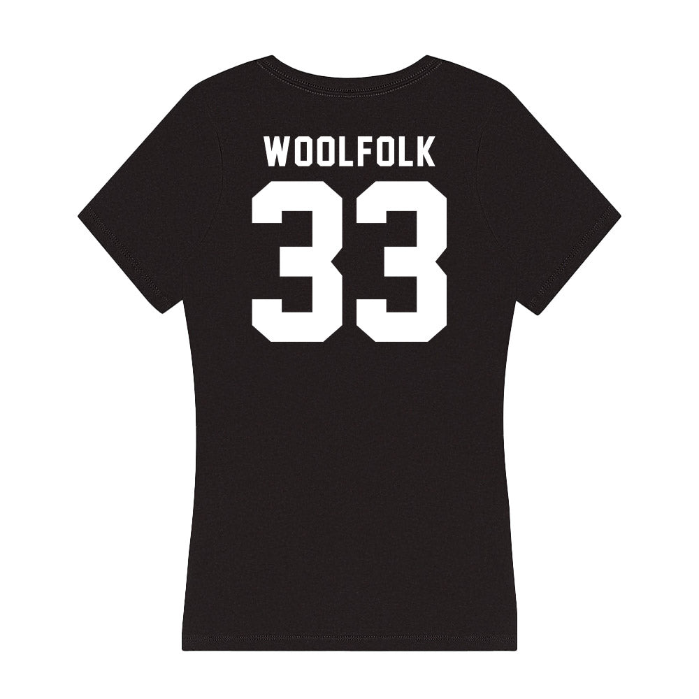 Georgia - NCAA Women's Basketball : Mia Woolfolk - Women's V-Neck T-Shirt-1