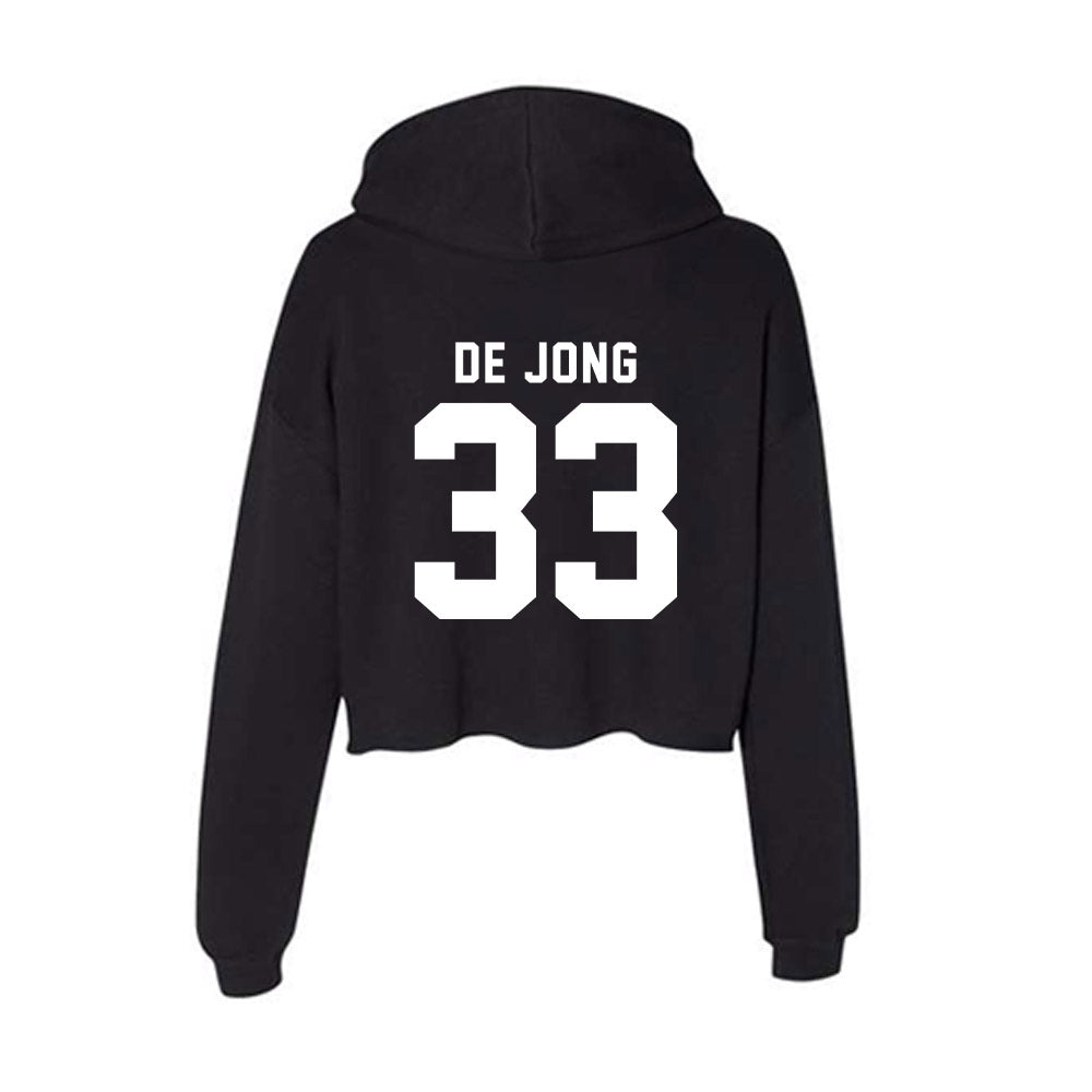 Georgia - NCAA Baseball : Max De Jong - Women's Crop Fleece Hoodie-1