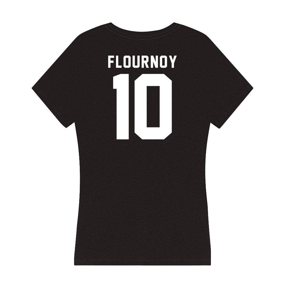 Georgia - NCAA Women's Basketball : De'Mauri Flournoy - Women's V-Neck T-Shirt-1