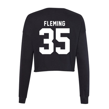 Georgia - NCAA Football : Jacob Fleming - Women's Cropped Crew Fleece-1