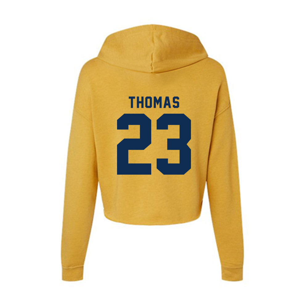 West Virginia - NCAA Women's Basketball : Jordan Thomas - Women's Crop Fleece Hoodie-1