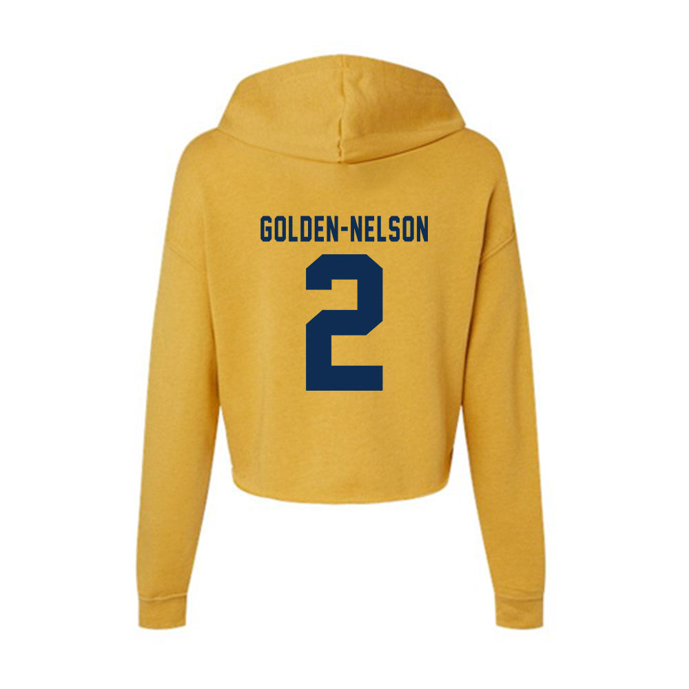 West Virginia - NCAA Football : Devonte Golden-Nelson - Women's Crop Fleece Hoodie-1