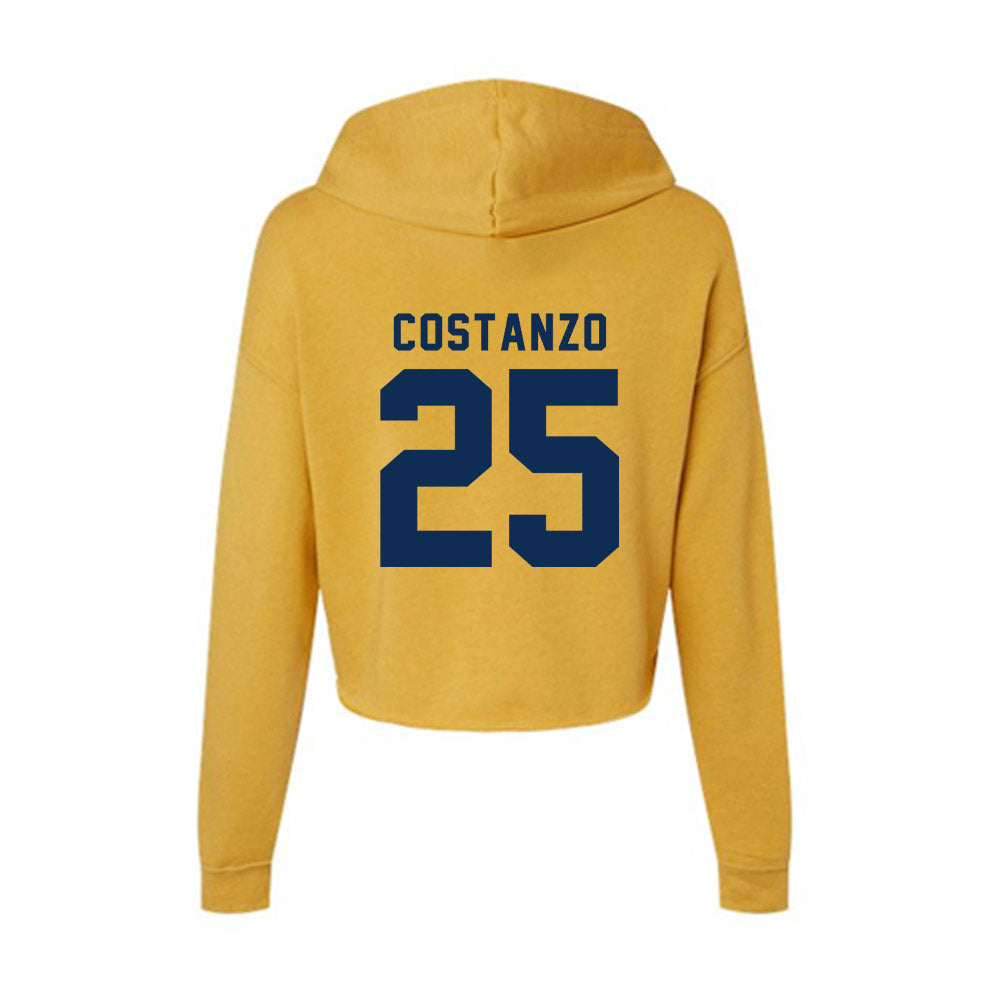 West Virginia - NCAA Baseball : JD Costanzo - Women's Crop Fleece Hoodie-1
