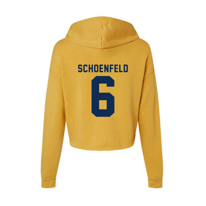 West Virginia - NCAA Baseball : Paul Schoenfeld - Women's Crop Fleece Hoodie-1