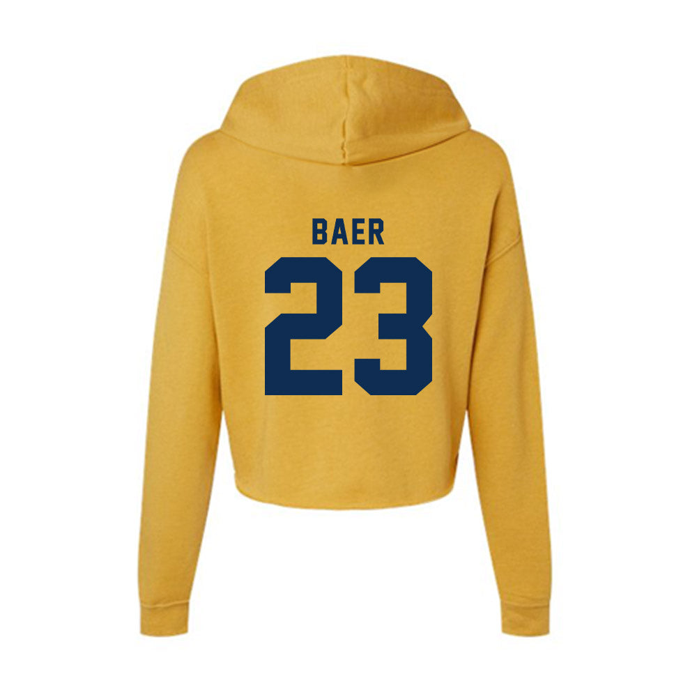 West Virginia - NCAA Men's Soccer : Ryan Baer - Women's Crop Fleece Hoodie-1