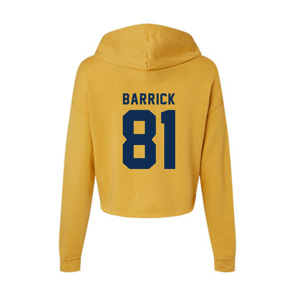 West Virginia - NCAA Football : Jacob Barrick - Women's Crop Fleece Hoodie-1