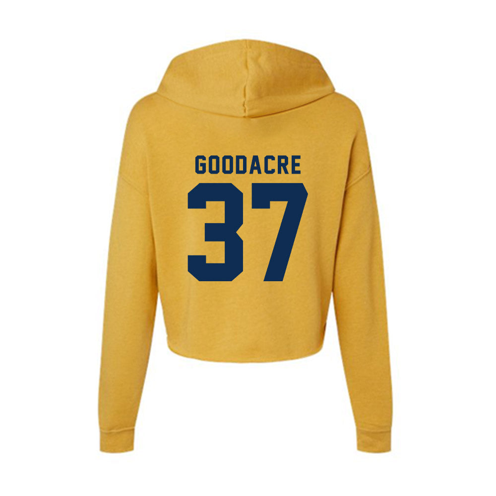 West Virginia - NCAA Baseball : Ben Goodacre - Women's Crop Fleece Hoodie-1