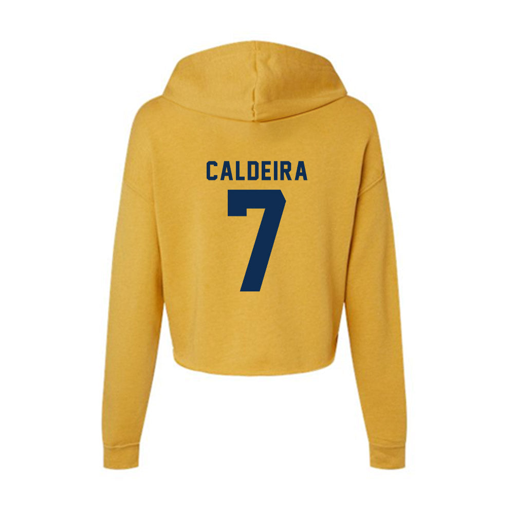 West Virginia - NCAA Men's Soccer : Marcus Caldeira - Women's Crop Fleece Hoodie-1