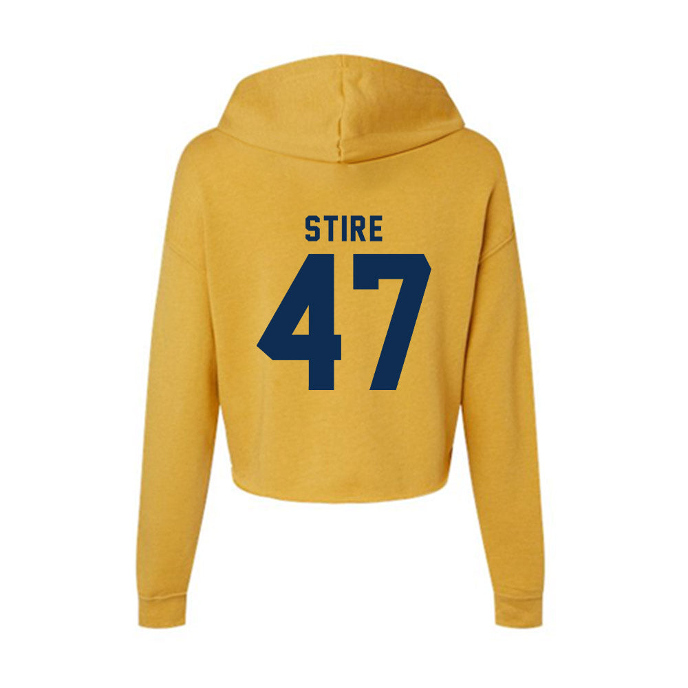 West Virginia - NCAA Football : Aidan Stire - Women's Crop Fleece Hoodie-1