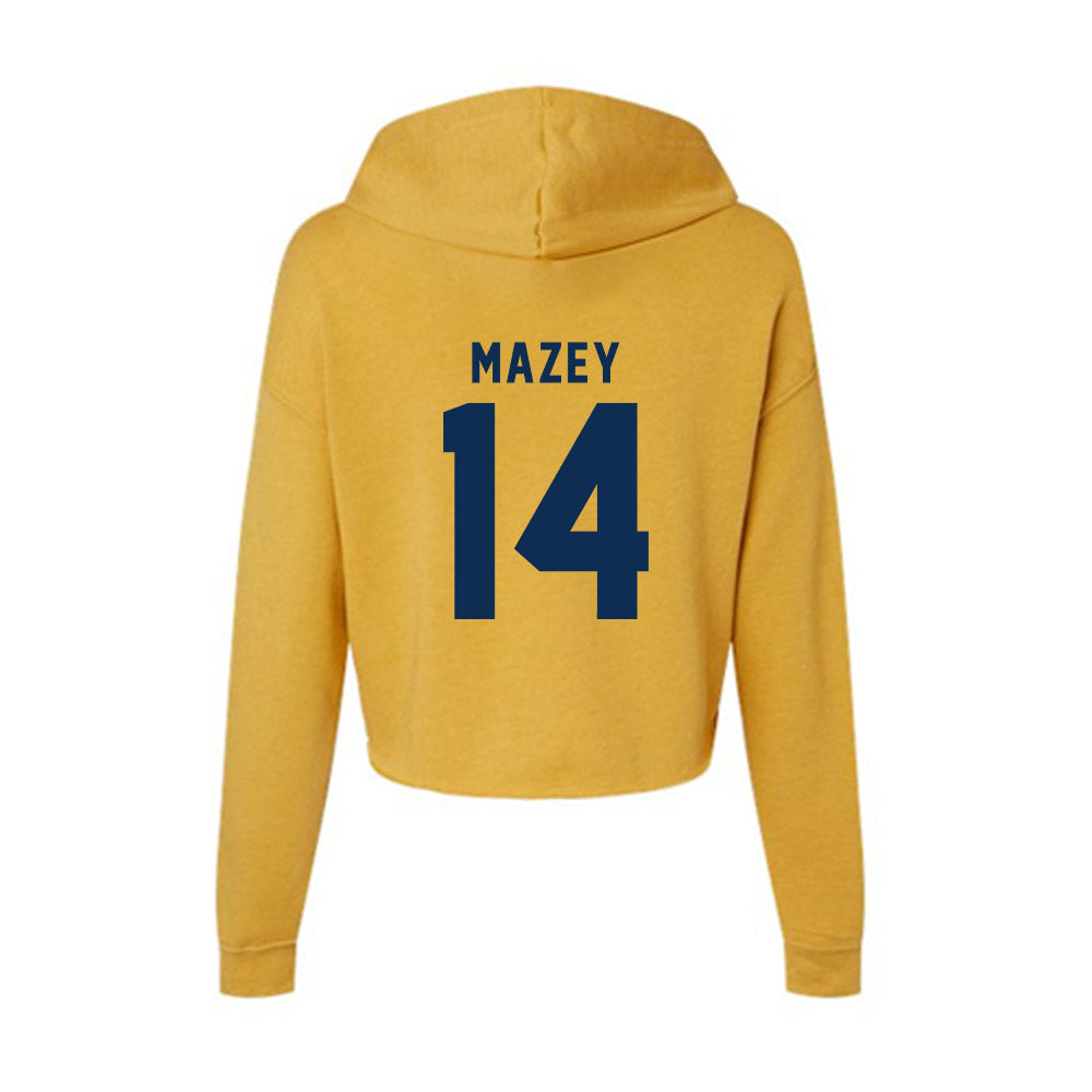 West Virginia - NCAA Baseball : Weston Mazey - Women's Crop Fleece Hoodie-1