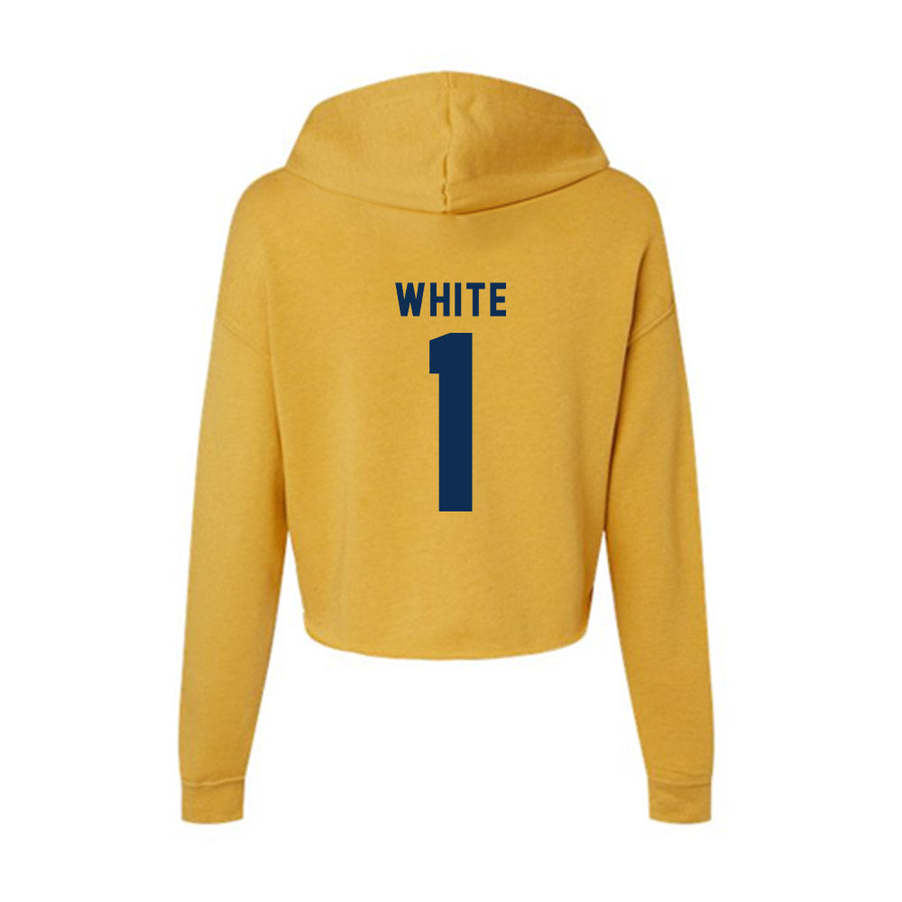 West Virginia - NCAA Football : Jahiem White - Women's Crop Fleece Hoodie-1