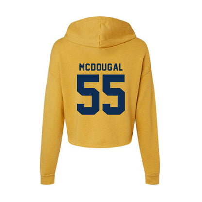West Virginia - NCAA Baseball : Ben McDougal - Women's Crop Fleece Hoodie-1
