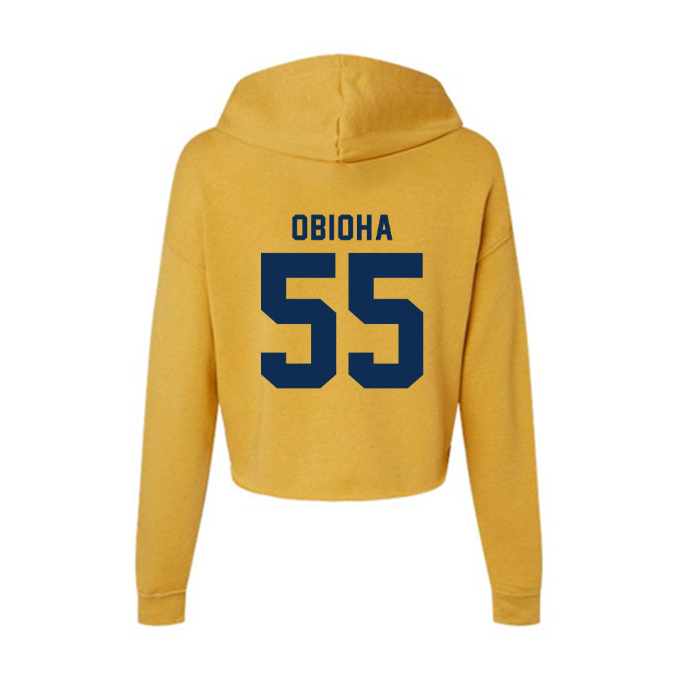 West Virginia - NCAA Men's Basketball : Harlan obioha - Women's Crop Fleece Hoodie-1