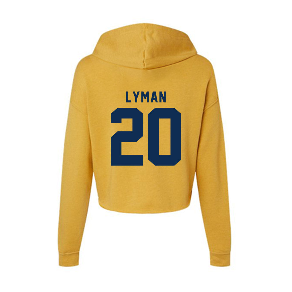 West Virginia - NCAA Baseball : Luke Lyman - Women's Crop Fleece Hoodie-1