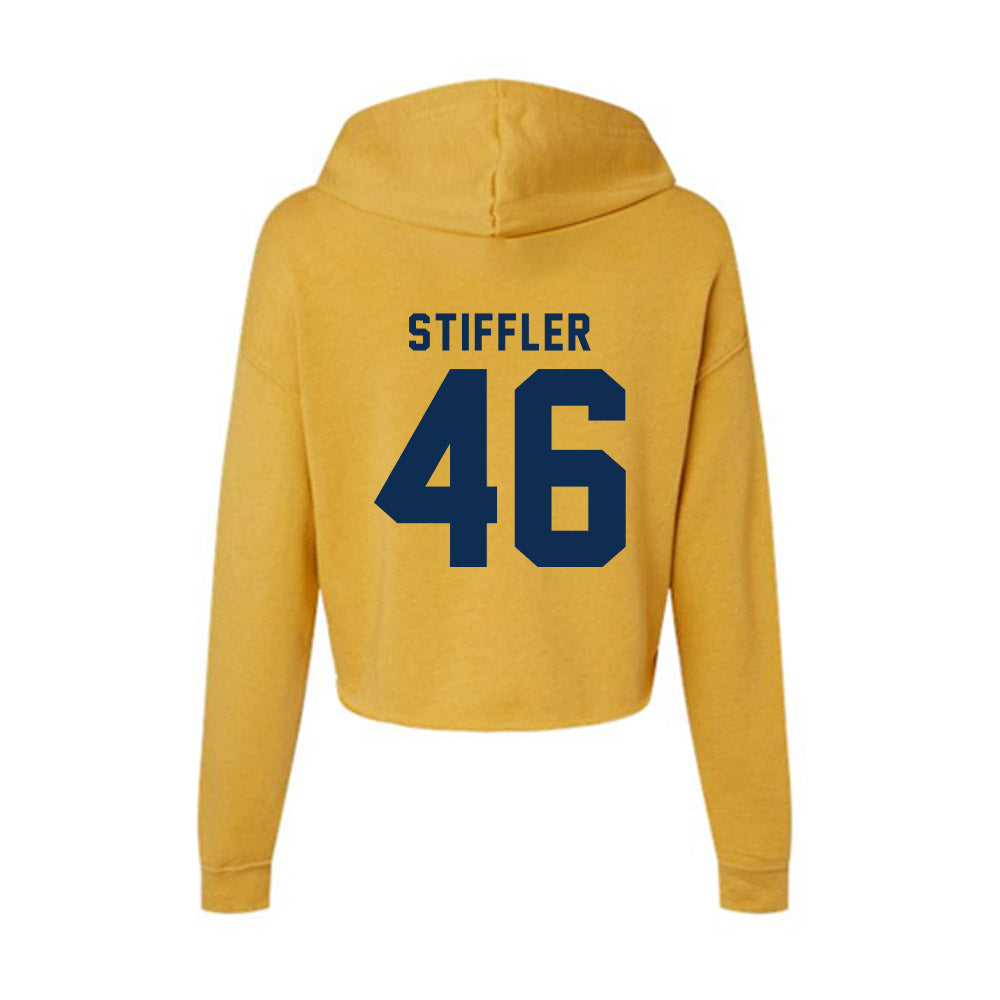 West Virginia - NCAA Baseball : Mac Stiffler - Women's Crop Fleece Hoodie-1