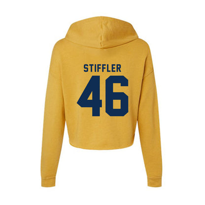 West Virginia - NCAA Baseball : Mac Stiffler - Women's Crop Fleece Hoodie-1