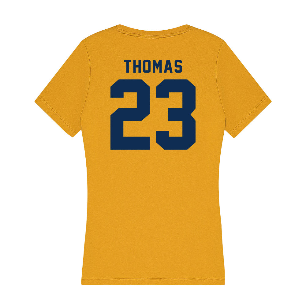 West Virginia - NCAA Women's Basketball : Jordan Thomas - Women's V-Neck T-Shirt-1