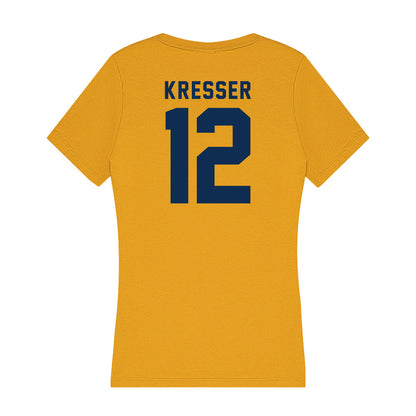 West Virginia - NCAA Baseball : Brodie Kresser - Women's V-Neck T-Shirt-1