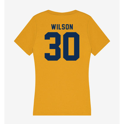 West Virginia - NCAA Football : Chase Wilson - Women's V-Neck T-Shirt-1