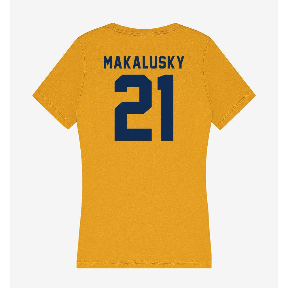 West Virginia - NCAA Women's Basketball : Riley Makalusky - Women's V-Neck T-Shirt-1