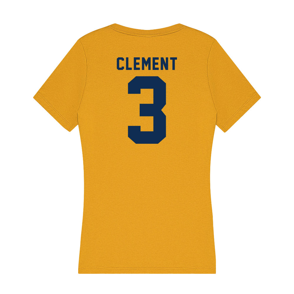 West Virginia - NCAA Football : Hudson Clement - Women's V-Neck T-Shirt-1