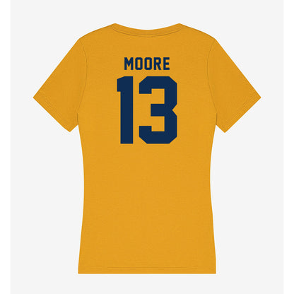 West Virginia - NCAA Men's Basketball : Chance Moore - Women's V-Neck T-Shirt-1