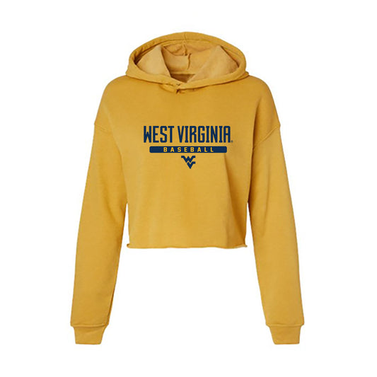 West Virginia - NCAA Baseball : Tyler Cox - Women's Crop Fleece Hoodie-0