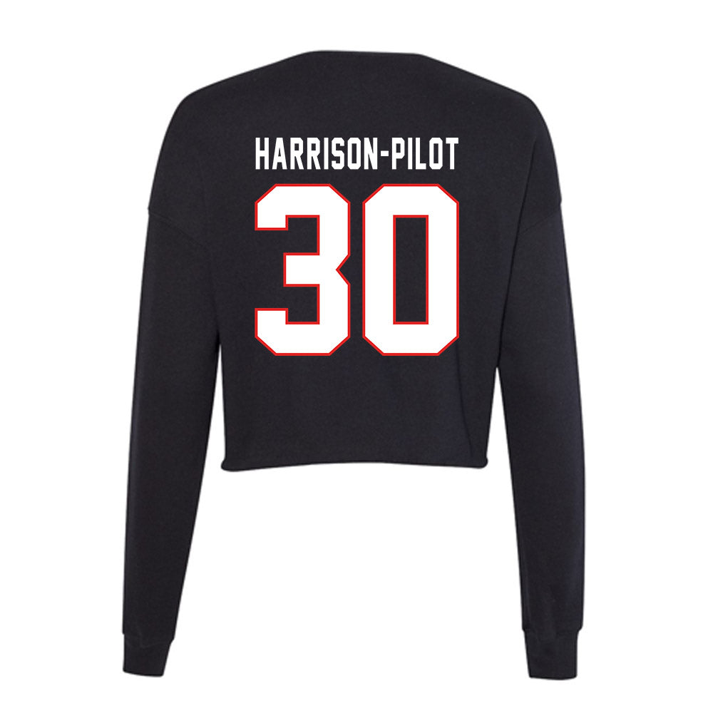 Texas Tech - NCAA Football : Mikal Harrison-Pilot - Women's Cropped Crew Fleece-1