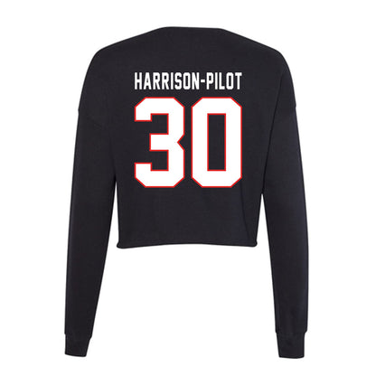 Texas Tech - NCAA Football : Mikal Harrison-Pilot - Women's Cropped Crew Fleece-1
