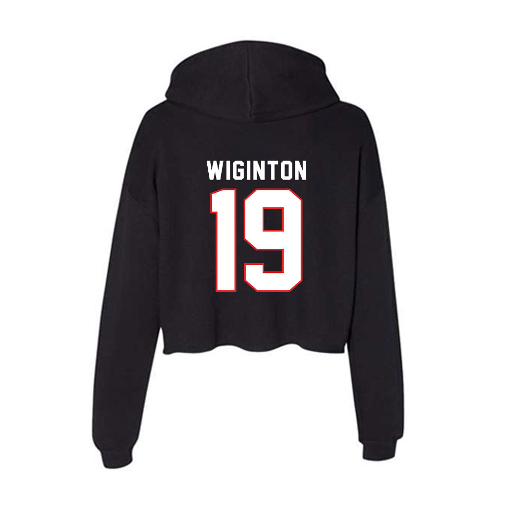 Texas Tech - NCAA Football : Haydon Wiginton - Women's Crop Fleece Hoodie-1
