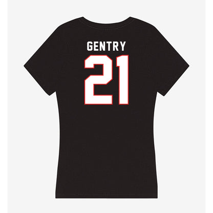 Texas Tech - NCAA Football : Tristian Gentry - Women's V-Neck T-Shirt-1