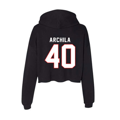 Texas Tech - NCAA Baseball : Dominic Archila - Women's Crop Fleece Hoodie-1