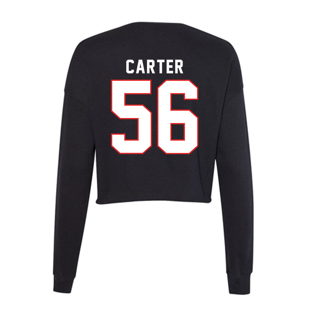 Texas Tech - NCAA Football : Davion Carter - Women's Cropped Crew Fleece-1