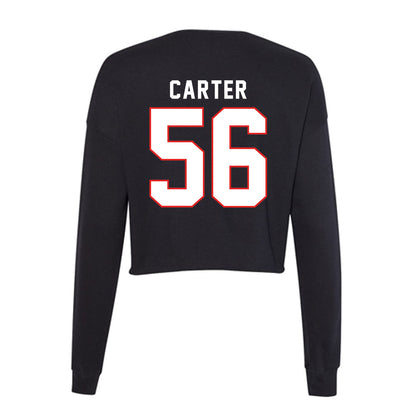 Texas Tech - NCAA Football : Davion Carter - Women's Cropped Crew Fleece-1