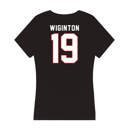 Texas Tech - NCAA Football : Haydon Wiginton - Women's V-Neck T-Shirt-1