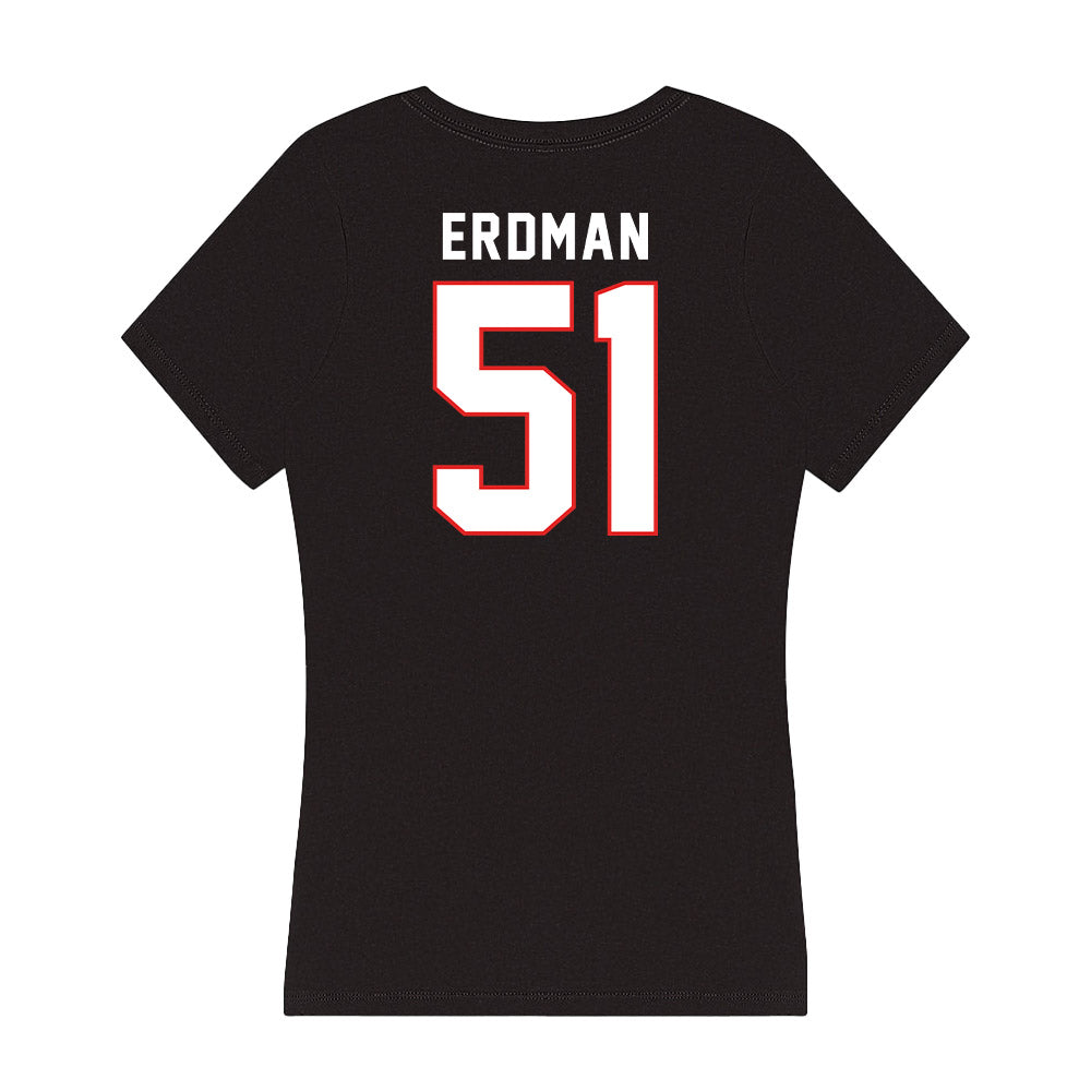 Texas Tech - NCAA Baseball : Zach Erdman - Women's V-Neck T-Shirt-1