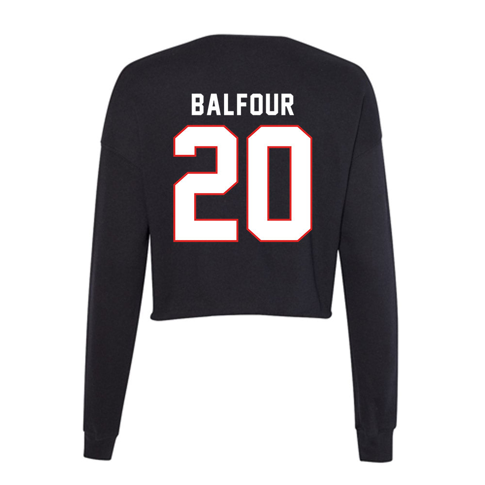 Texas Tech - NCAA Football : Dontae Balfour - Women's Cropped Crew Fleece-1